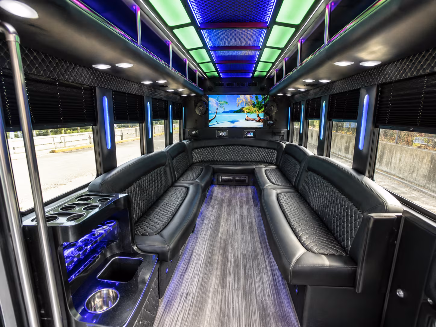 coeur d alene 18 passenger party bus inside