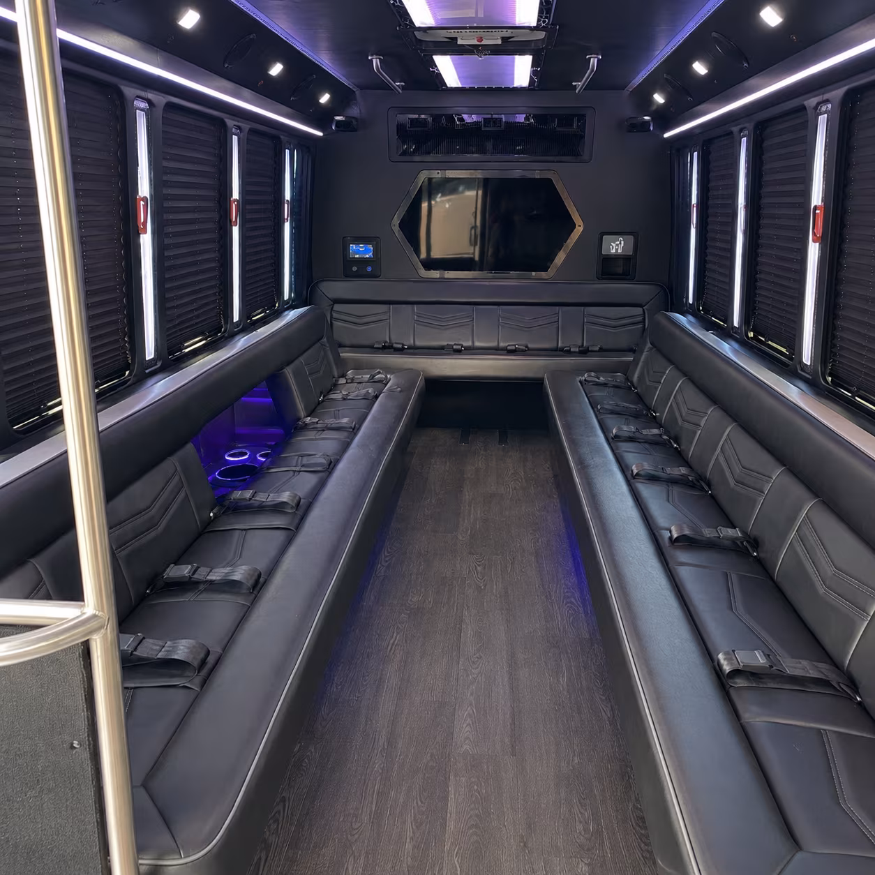 coeur d alene 18 passenger party bus interior