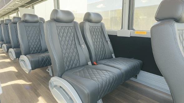 Interior of Charter Bus Company Coeur d'Alene's 18 Passenger Minibus in Coeur d'Alene