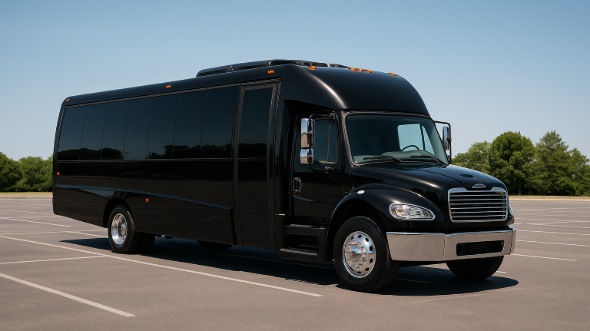 Exterior of Charter Bus Company Coeur d'Alene's 25 Passenger Mini bus in Coeur d'Alene
