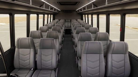 Interior of Charter Bus Company Coeur d'Alene's 25 Passenger Mini bus in Coeur d'Alene
