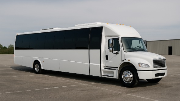 Exterior of Charter Bus Company Coeur d'Alene's 28 Passenger Mini bus in Coeur d'Alene