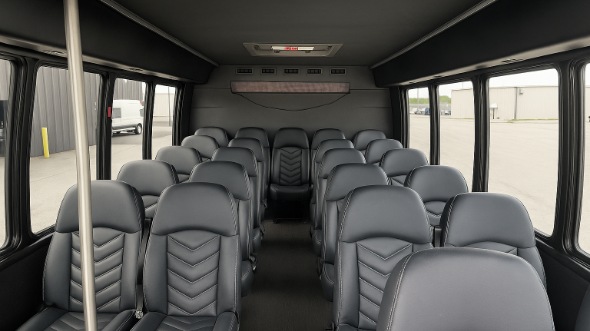 Interior of Charter Bus Company Coeur d'Alene's 28 Passenger Mini bus in Coeur d'Alene