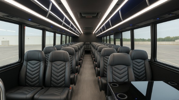 Interior of Charter Bus Company Coeur d'Alene's 30 Passenger Minibus in Coeur d'Alene