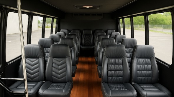 Interior of Charter Bus Company Meridian's 35 Passenger Minibus in Meridian