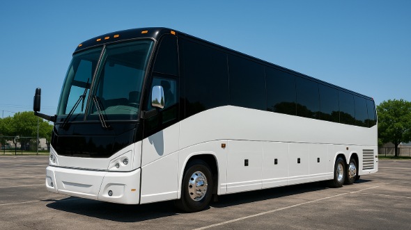 Exterior of Charter Bus Company Coeur d'Alene's 50 Passenger Charter Bus in Coeur d'Alene