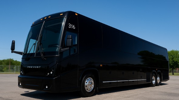 Exterior of Charter Bus Company Coeur d'Alene's 54 Passenger Charter Bus in Coeur d'Alene