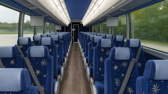 Interior of Charter Bus Company Coeur d'Alene's 56 Passenger Charter Bus in Coeur d'Alene