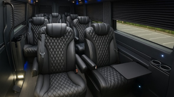 coeur dalene sprinter van with driver inside