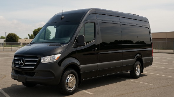 Exterior of Charter Bus Company Coeur d'Alene's Sprinter Limo in Coeur d'Alene