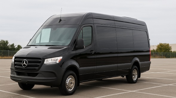 Exterior of Charter Bus Company Meridian's Sprinter Van Rental With Driver in Meridian